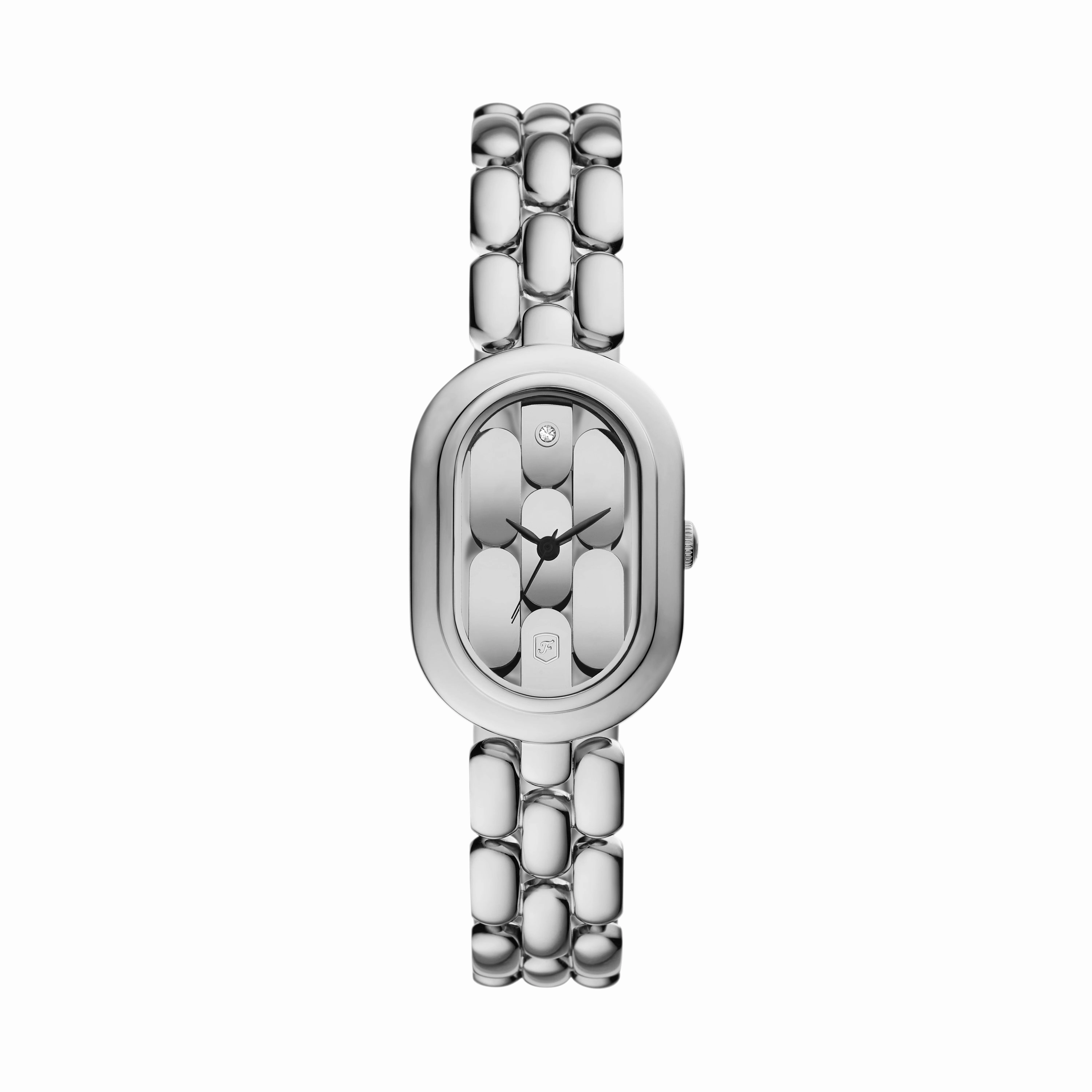 Fossil Sloan Three-Hand Silver Dial Stainless Steel Watch ES5381 