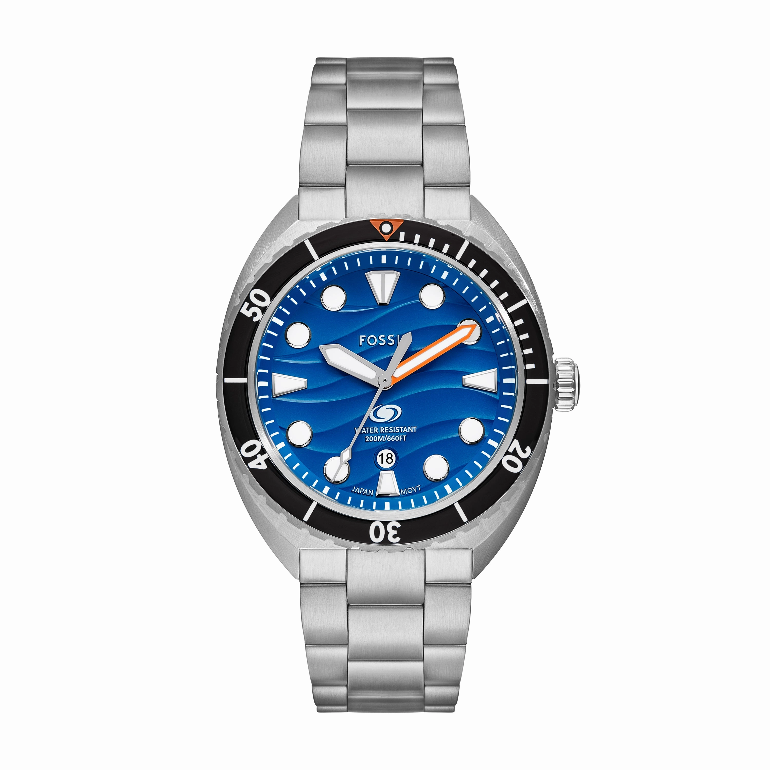 Fossil Stylish and Functional Fossil Breaker Stainless Steel Date Watch FS6064 