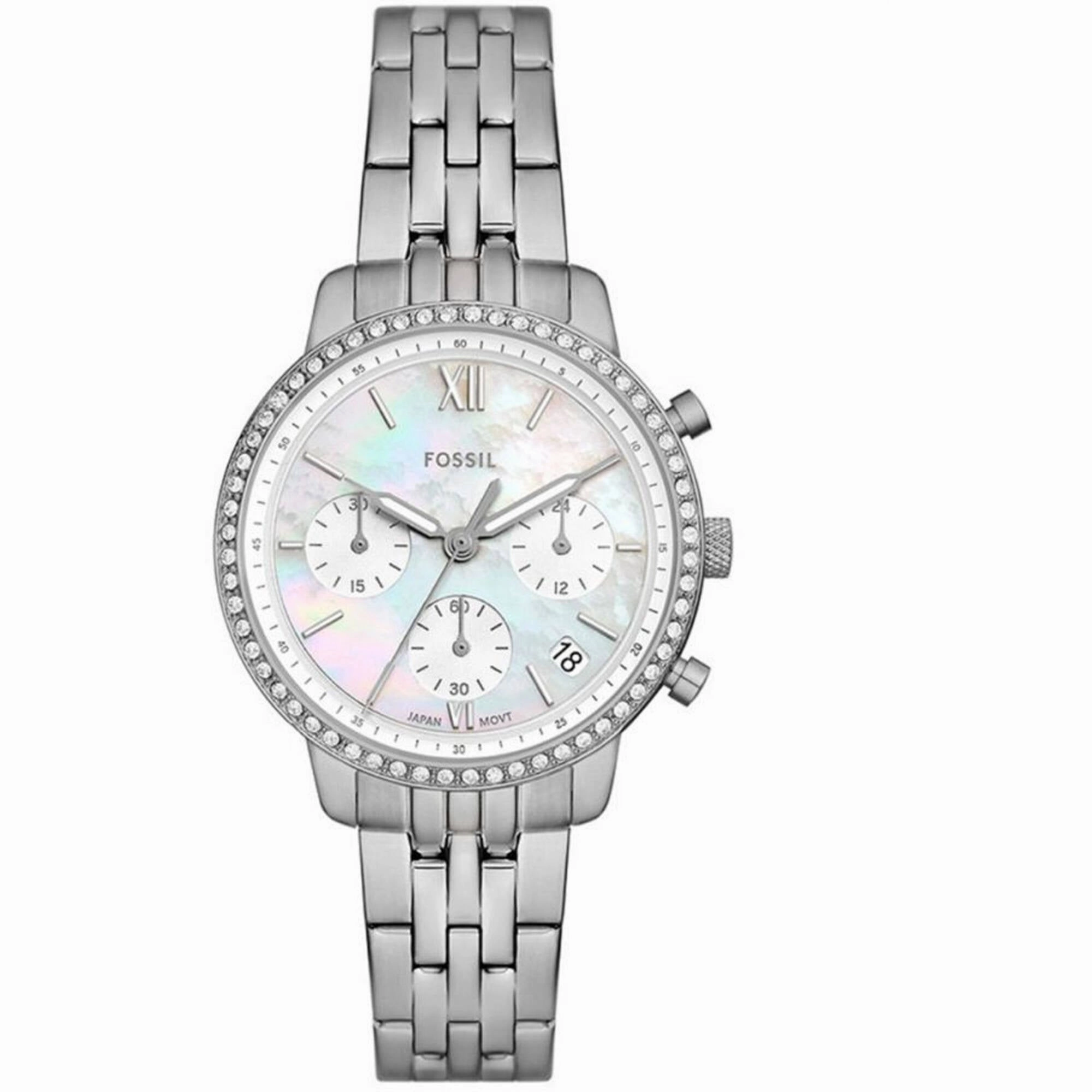 Fossil Women's Watch - Neutra Quartz Chronograph White Dial Silver Bracelet | ES5357 Luxury Quartz Watch Quartz Watch Sale