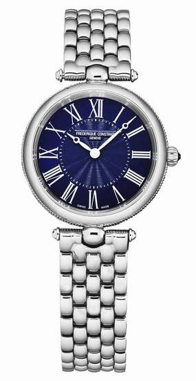Frederique Constant Classics Art Deco Stainless Steel Blue Dial Quartz Womens Watch FC-200MPN2AR6B Women??s luxury watches Affordable women watches
