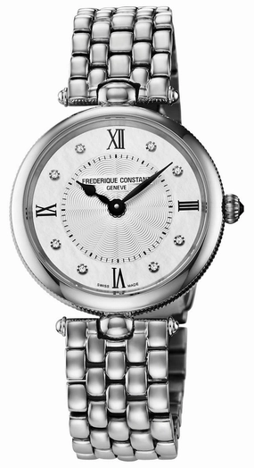 Frederique Constant Classics Art Deco Stainless Steel Mother-of-Pearl Dial Diamonds Quartz Womens Watch FC-200MPWD2AR6B Women??s luxury watches Affordable women watches