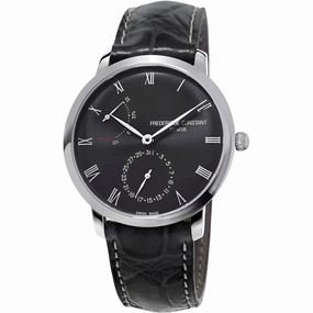 Frederique Constant Men's Watch - Slimline Automatic Black Leather Strap | 723GR3S6,automatic watch,automatic watches for men,automatic watches for women,luxury automatic watch,minimalist automatic watch,dress automatic watch,vintage automatic watch,autom