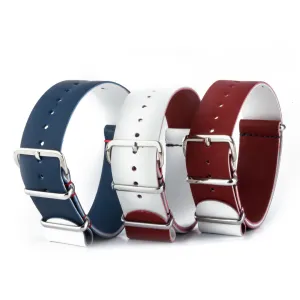 French soccer team Pack - 3x Rubber calf NATO strap (blue, white, red) Luxury watch bands Limited edition watch bands