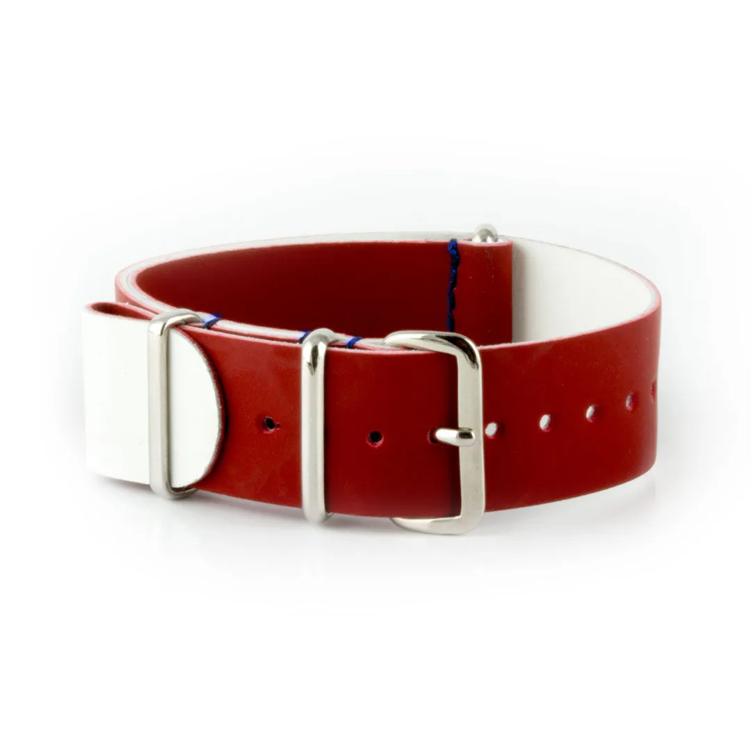 French soccer team Pack - 3x Rubber calf NATO strap (blue, white, red)