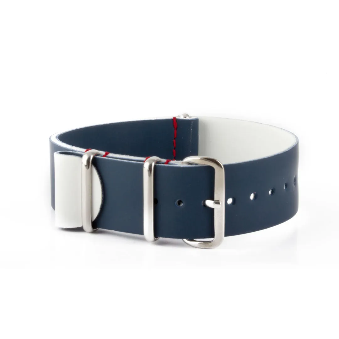 French soccer team Pack - 3x Rubber calf NATO strap (blue, white, red)