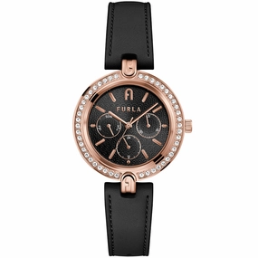 Furla WW00030002L3 Logo Black leather Womens Watch Affordable Leather Watch Leather Watch Discount