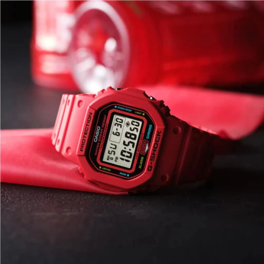   G-Shock 5600 Series Digital Red Resin Strap Men's Watch DW-5600EP-4DR