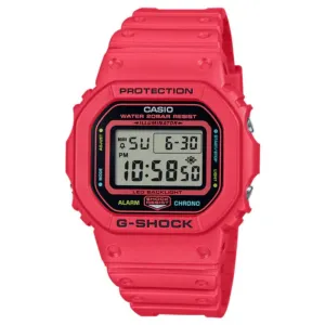 Casio G-Shock 5600 Series Digital Red Resin Strap Men's Watch DW-5600EP-4DR 