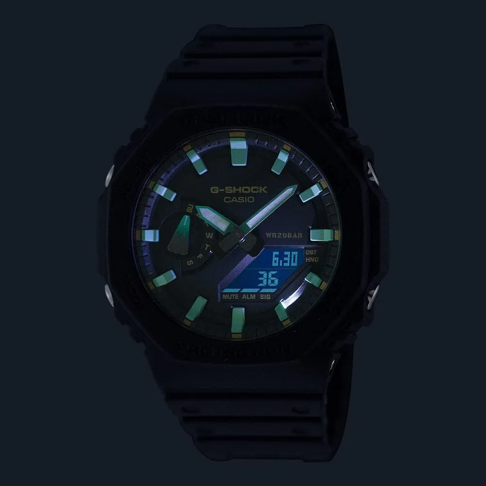   G-Shock Analog-Digital Black Resin Strap Men Watch GA-2100RC-1ADR