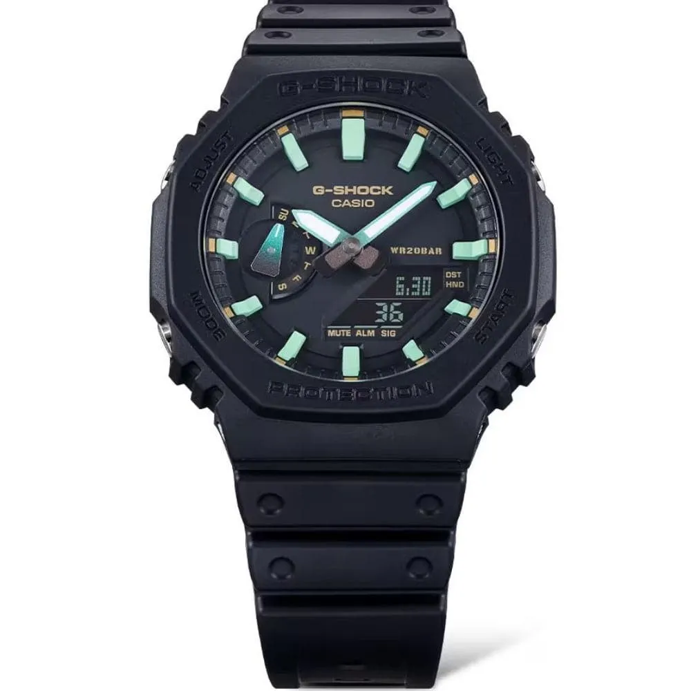   G-Shock Analog-Digital Black Resin Strap Men Watch GA-2100RC-1ADR