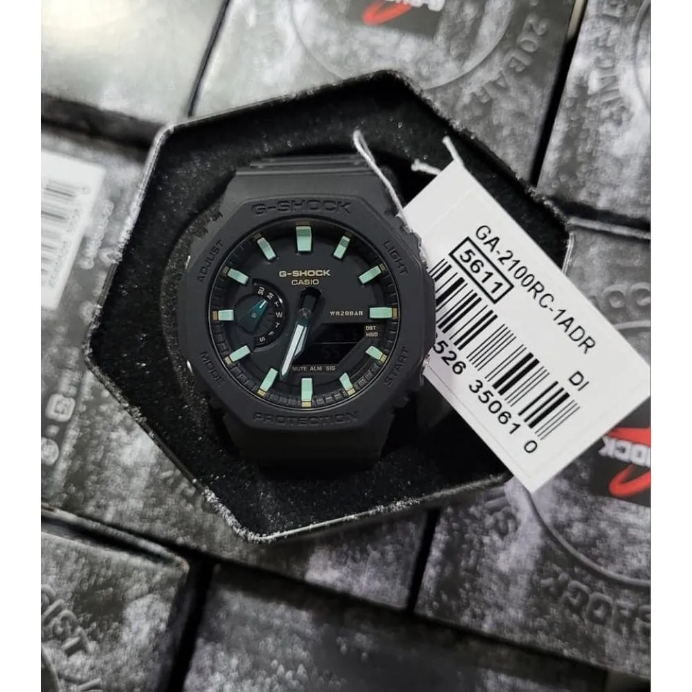   G-Shock Analog-Digital Black Resin Strap Men Watch GA-2100RC-1ADR