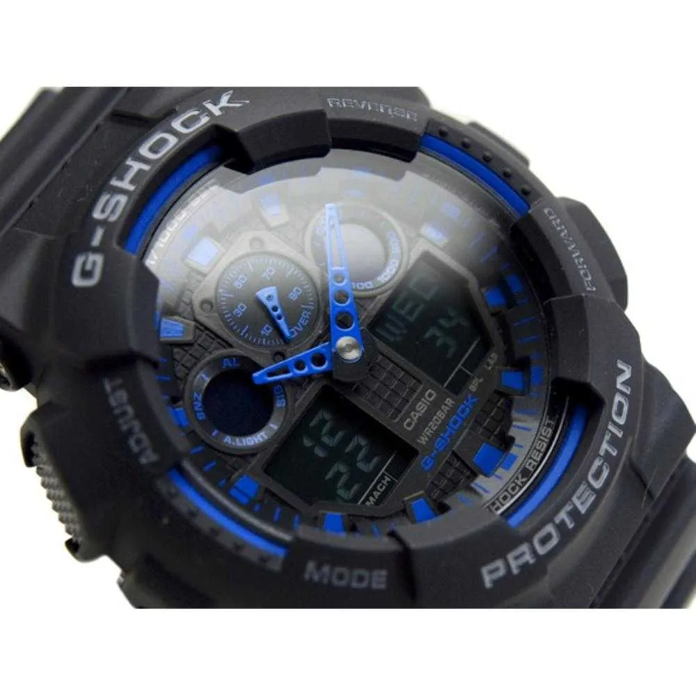   G-Shock Black Resin Strap Men Watch GA-100-1A2DR-P