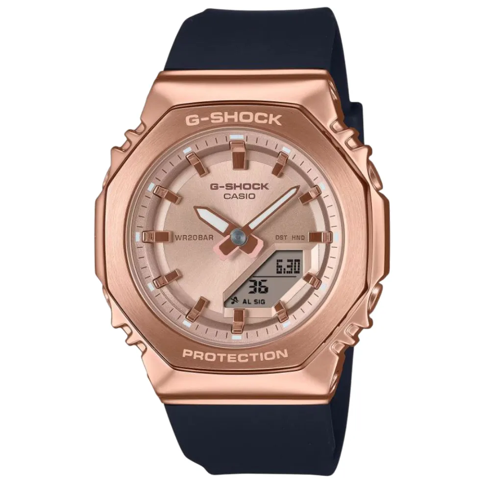 Casio G-Shock Black Resin Strap Unisex Watch GM-S2110PG-1A4DR-P 