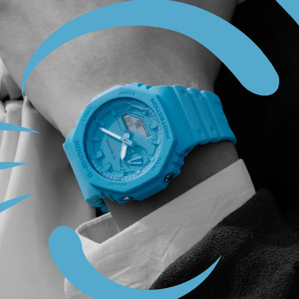   G-Shock Blue Resin Strap Men Watch GA-2100-2A2DR