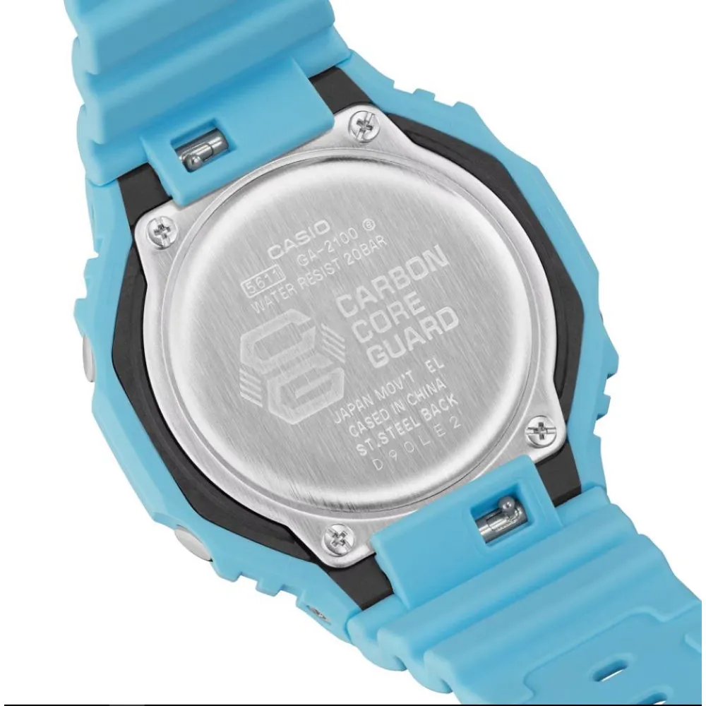   G-Shock Blue Resin Strap Men Watch GA-2100-2A2DR