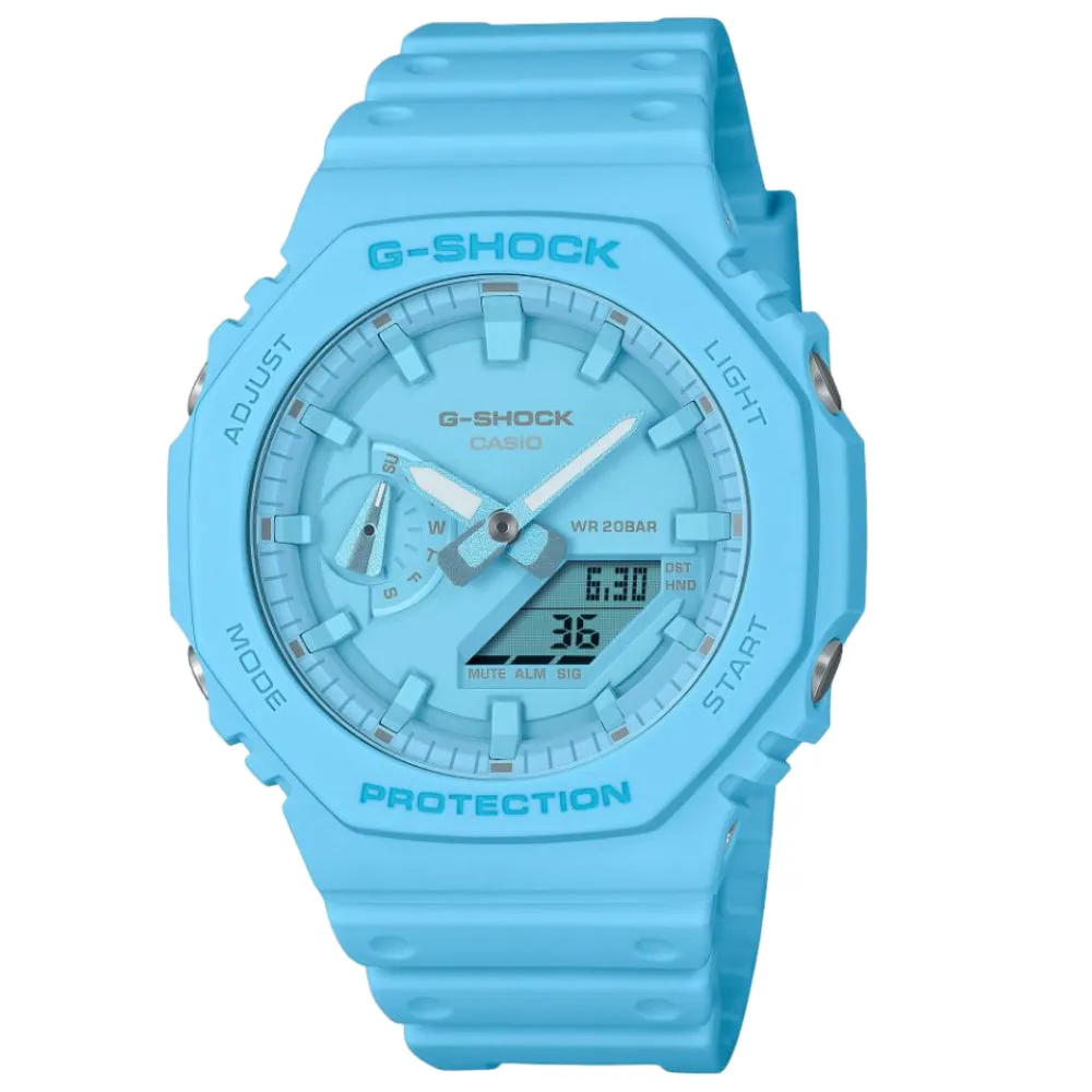 Casio G-Shock Blue Resin Strap Men Watch GA-2100-2A2DR 