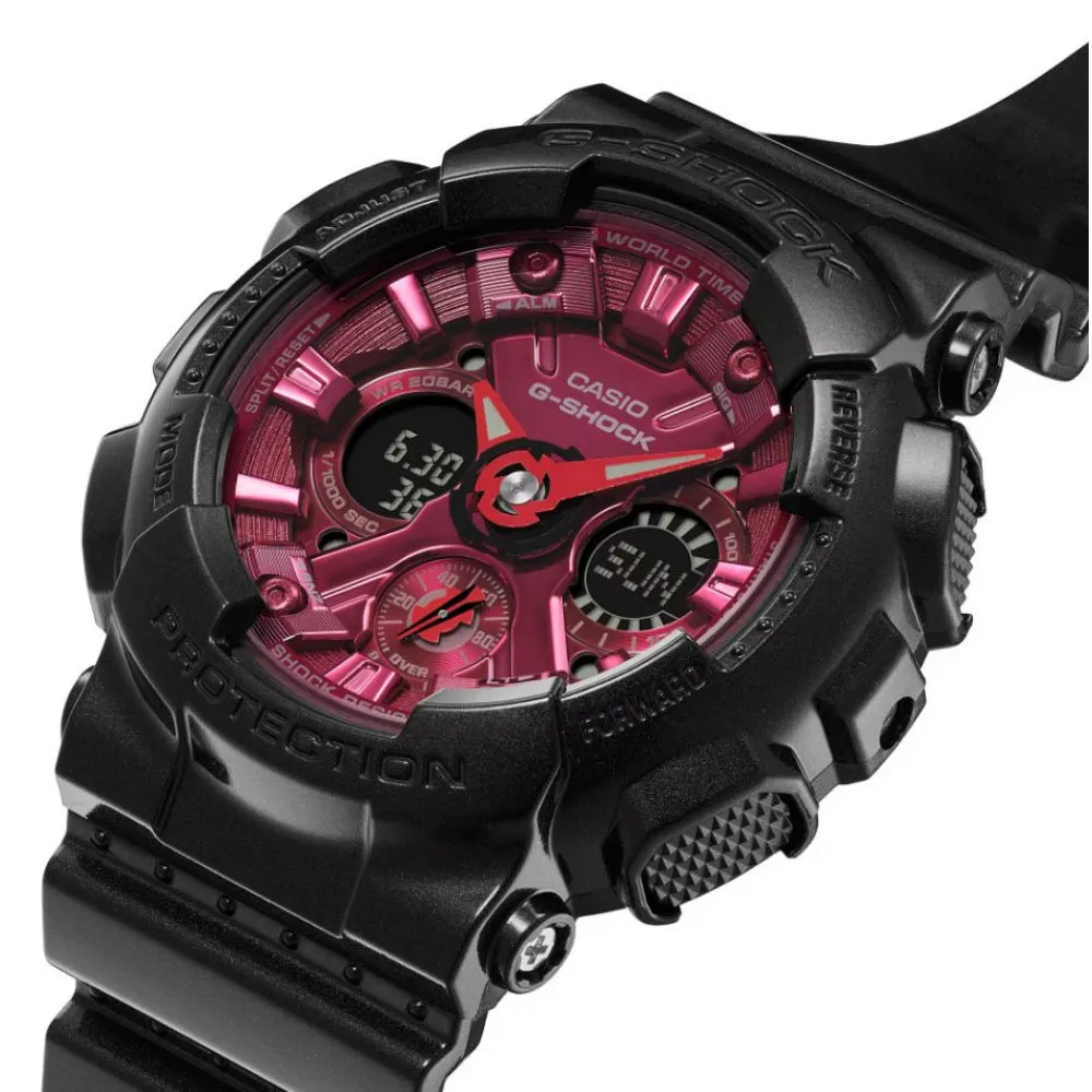   G-Shock Chronograph Black Resin Strap Women Watch GMA-S120RB-1ADR-P
