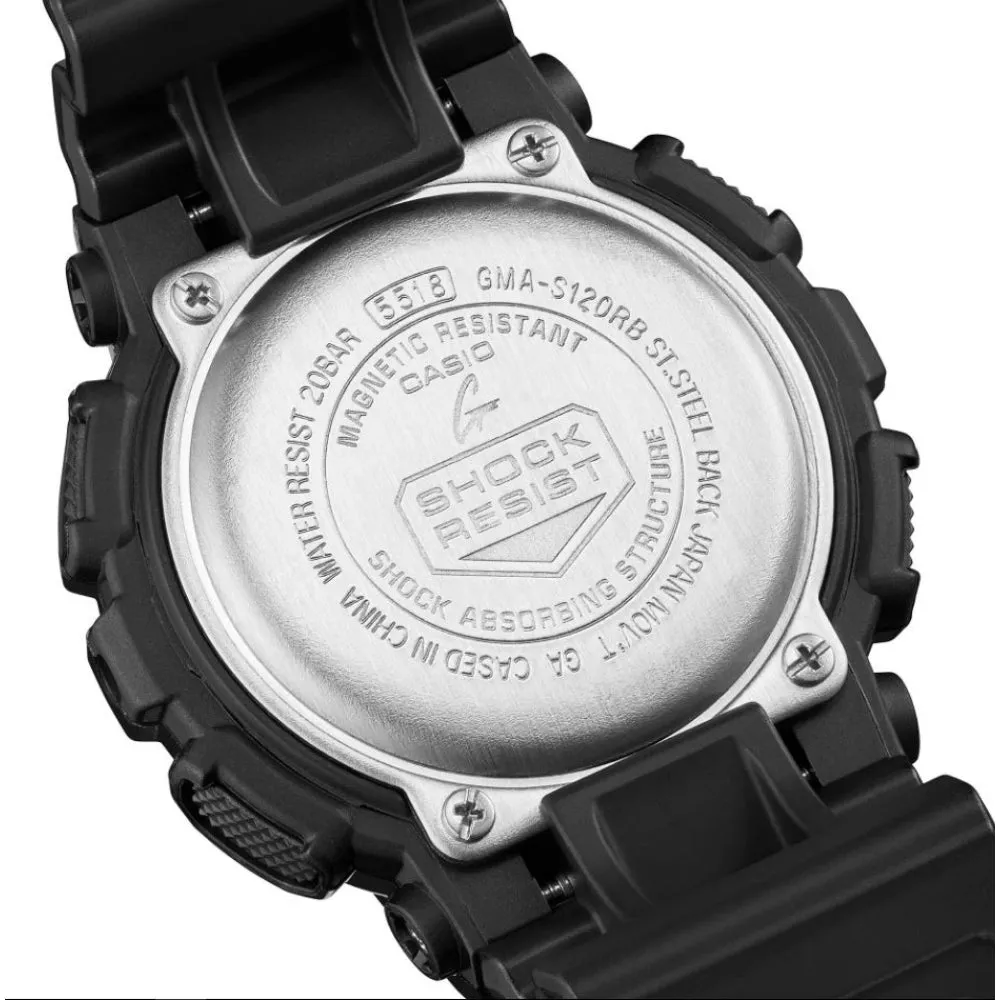   G-Shock Chronograph Black Resin Strap Women Watch GMA-S120RB-1ADR-P