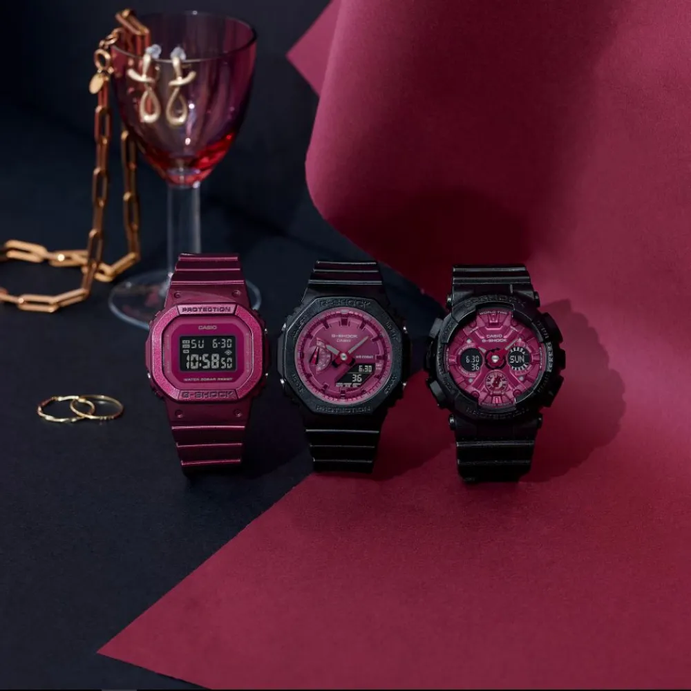   G-Shock Chronograph Black Resin Strap Women Watch GMA-S120RB-1ADR-P