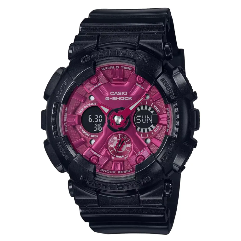 Casio G-Shock Chronograph Black Resin Strap Women Watch GMA-S120RB-1ADR-P 