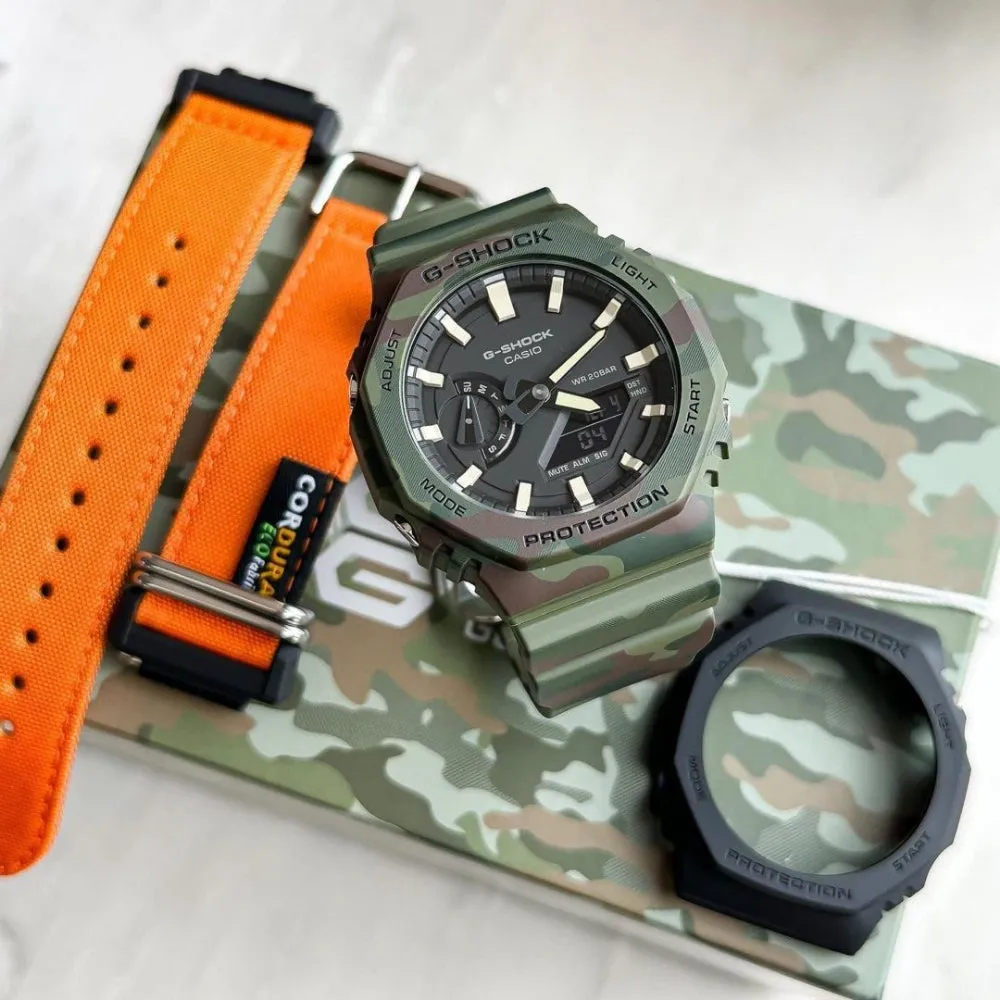   G-Shock Digital Analog Black Dial Camouflage Resin Band  GAE-2100WE-3ADR-P