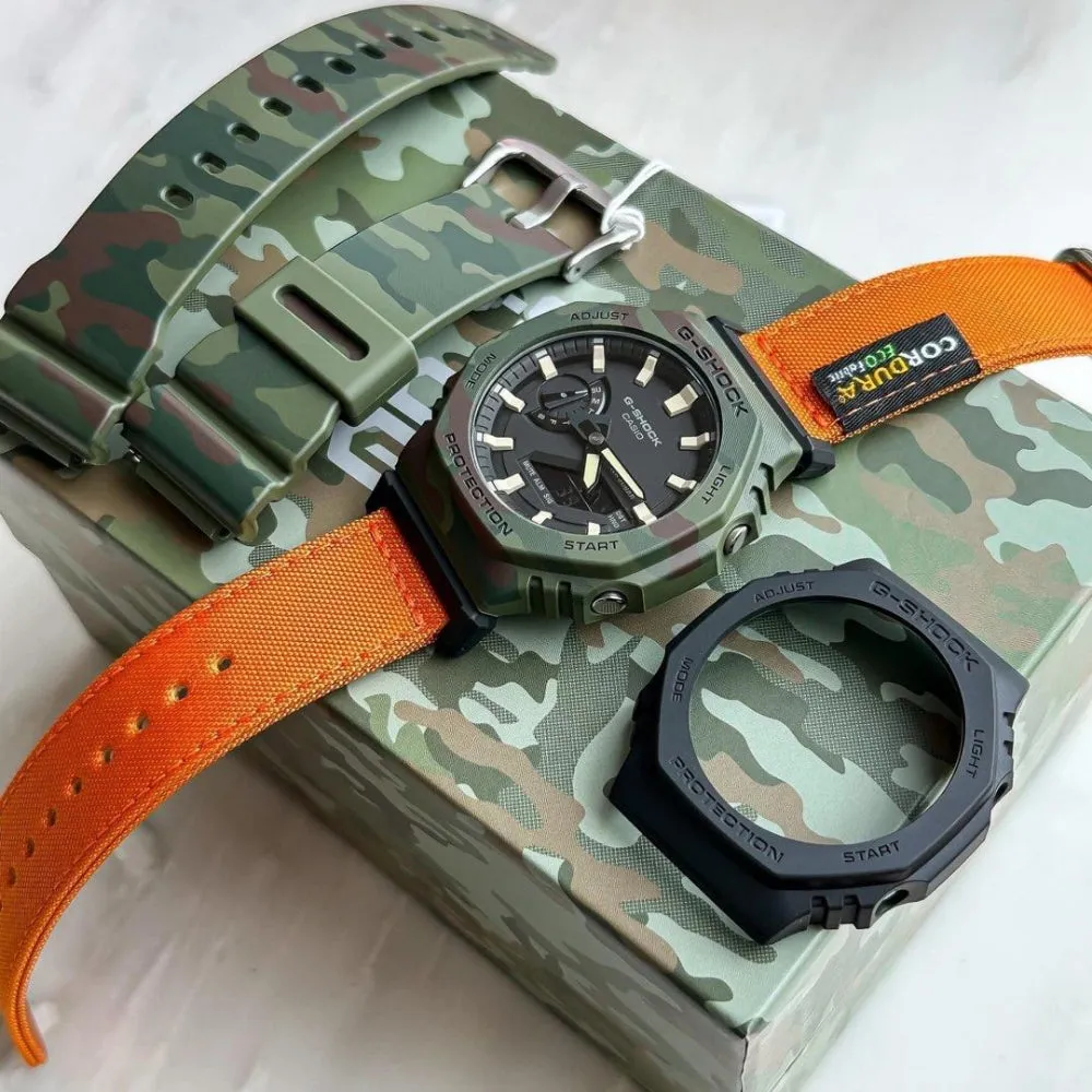   G-Shock Digital Analog Black Dial Camouflage Resin Band  GAE-2100WE-3ADR-P