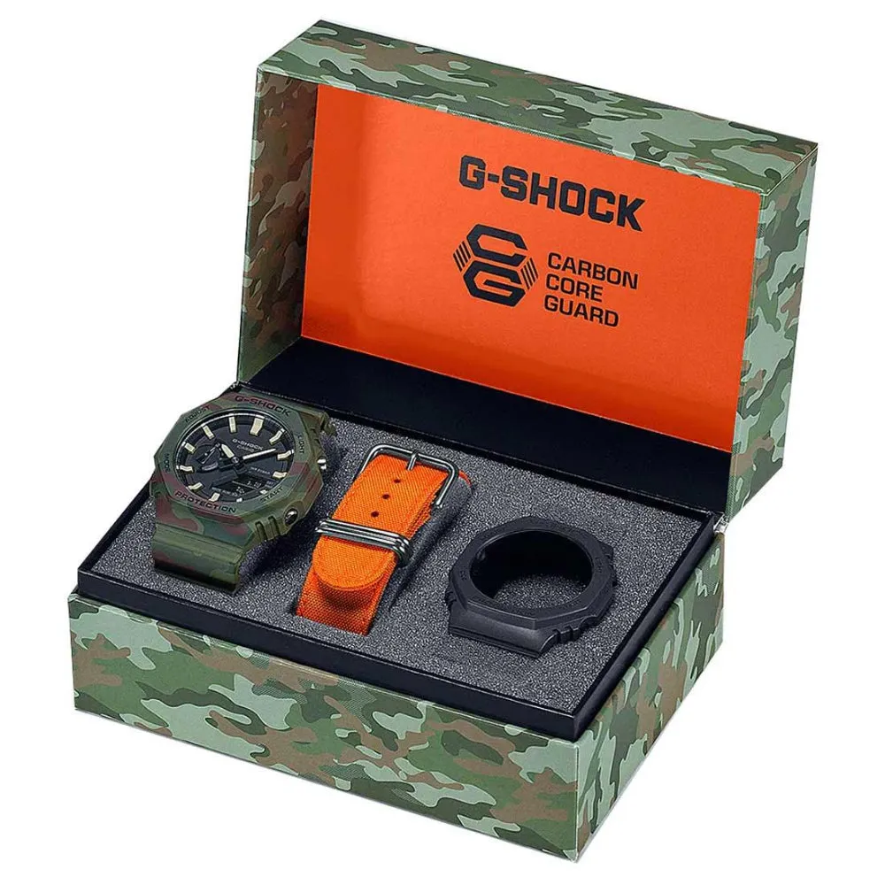   G-Shock Digital Analog Black Dial Camouflage Resin Band  GAE-2100WE-3ADR-P