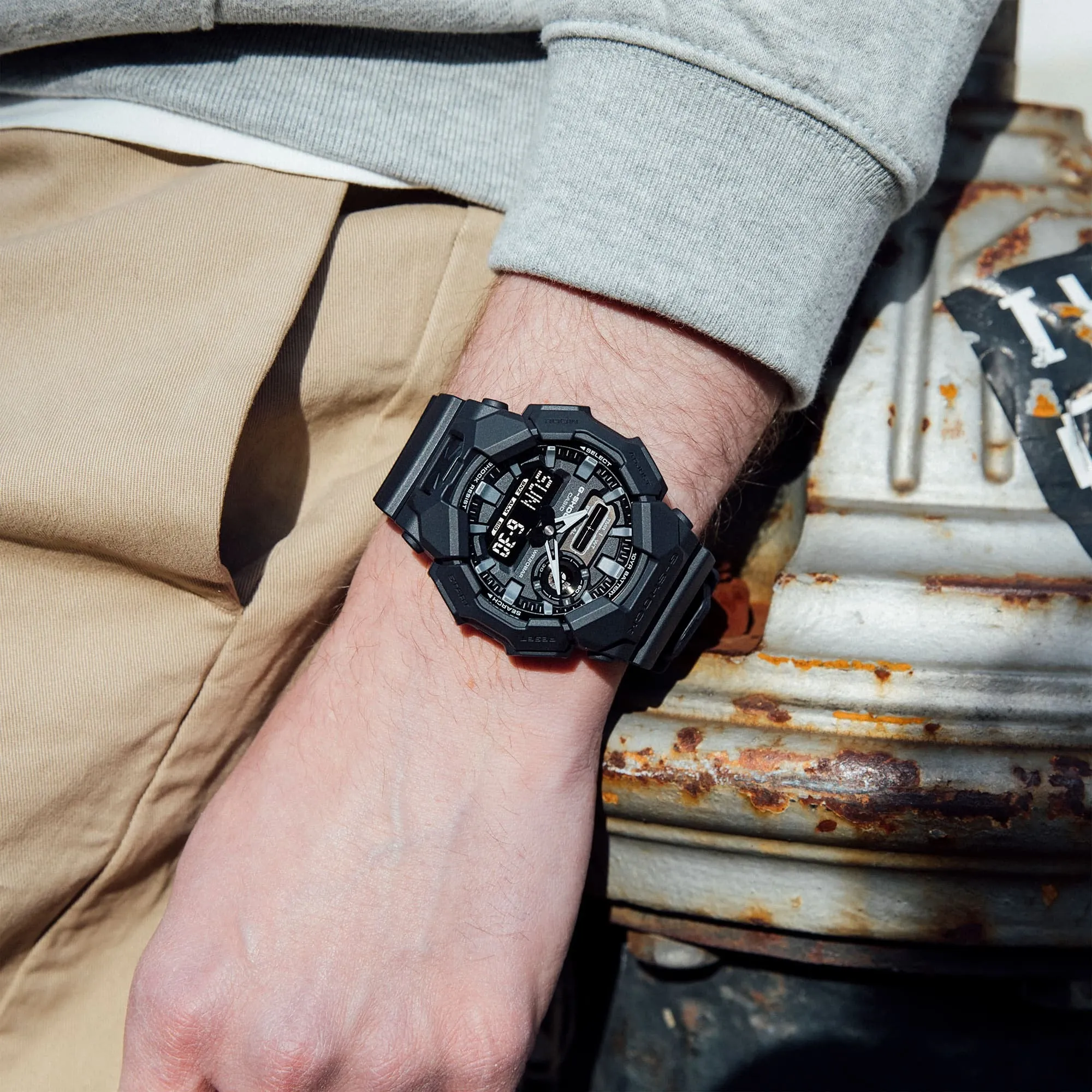   G-Shock Digital-Analog Black Resin Strap Men Watch GA-010-1A1DR-P