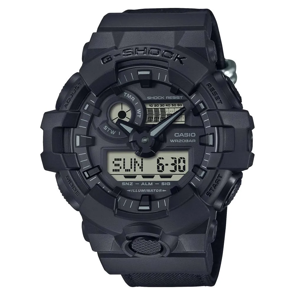   G-Shock Digital Analog Black Resin Strap Shock Resistant Unisex Watch GA-700BCE-1ADR