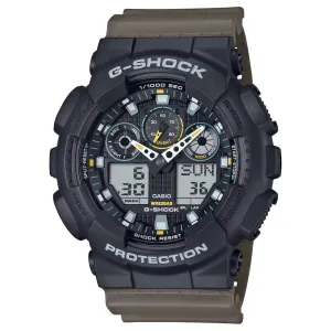 Casio G-Shock Digital-Analog Brown Resin Strap Men's Watch GA-100TU-1A3DR 