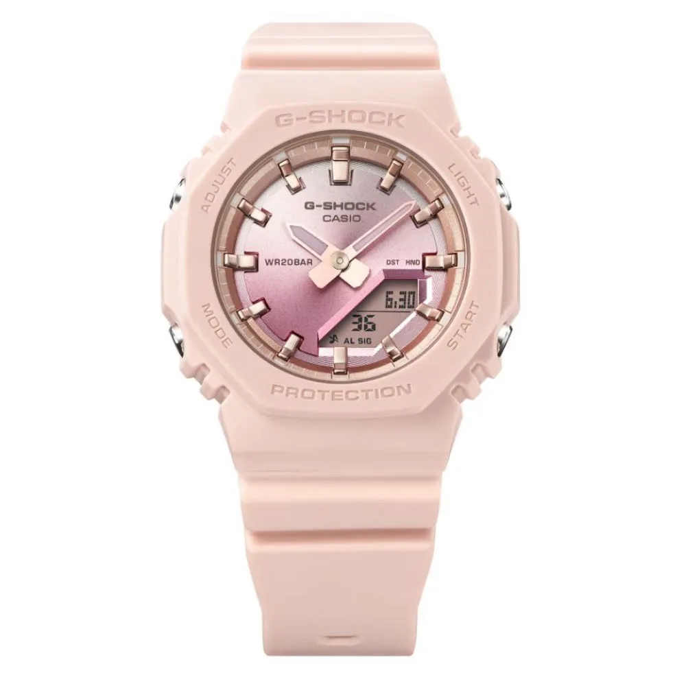   G-Shock Digital Analog Pink Resin Strap Shock Resistant Women's Watch GMA-P2100SG-4ADR-P