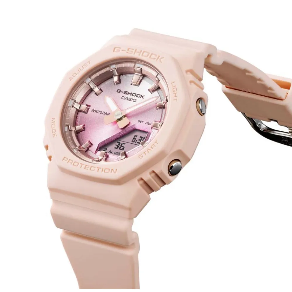   G-Shock Digital Analog Pink Resin Strap Shock Resistant Women's Watch GMA-P2100SG-4ADR-P