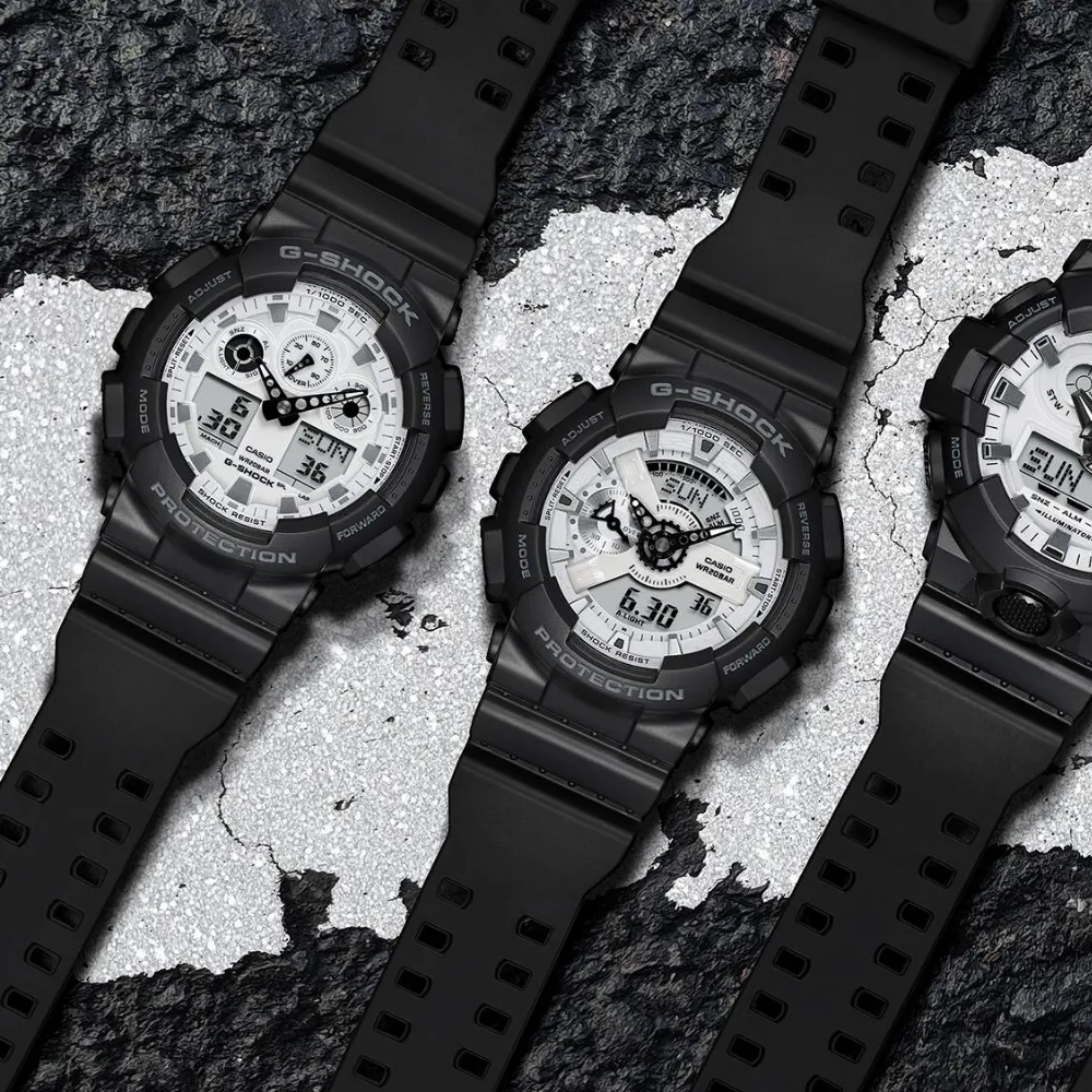   G-Shock Digital-Analogue Black Resin Strap Men Watch GA-100WD & GA-110WD Series