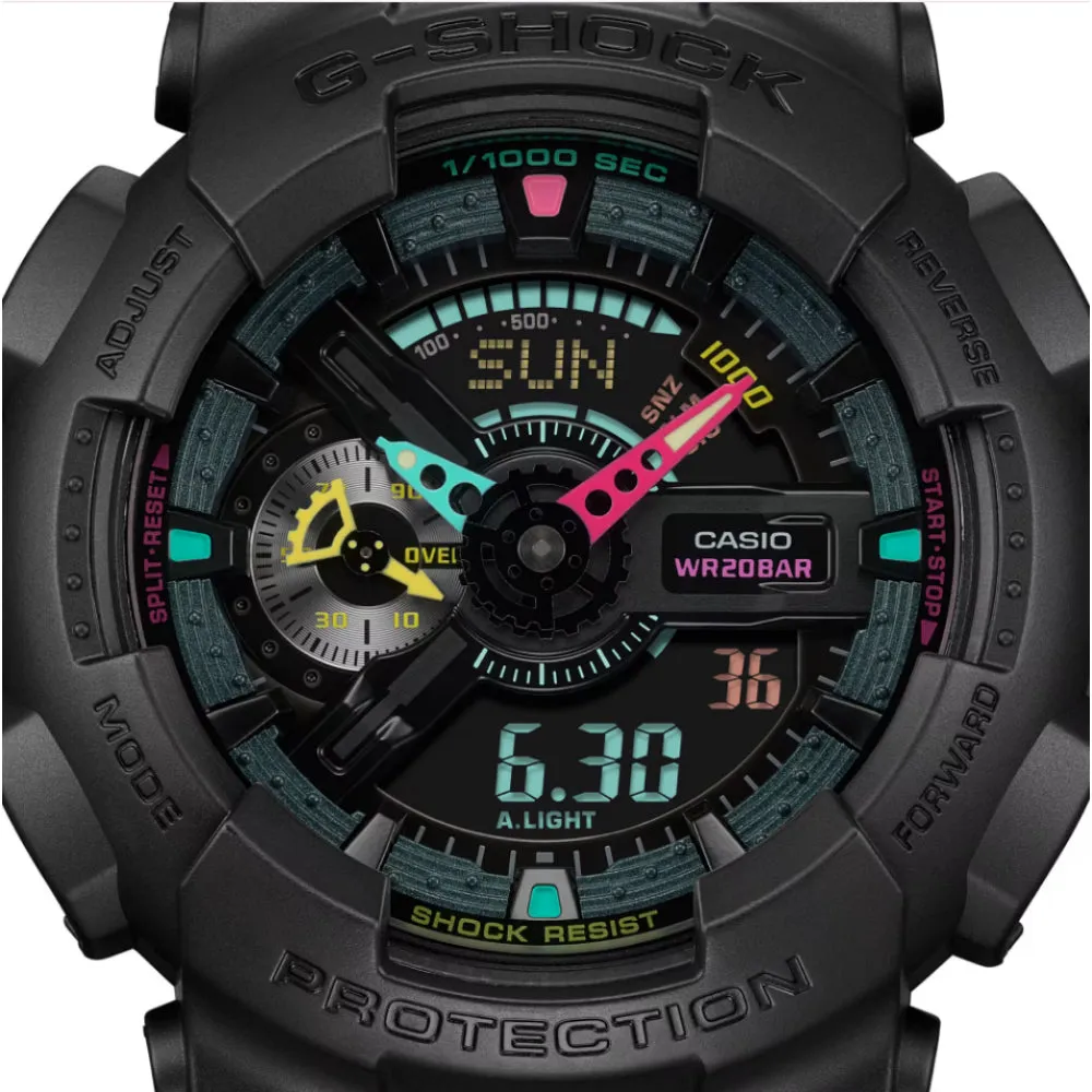   G-Shock Digital-Analogue Black Resin Strap Men Watch GA-110MF-1ADR