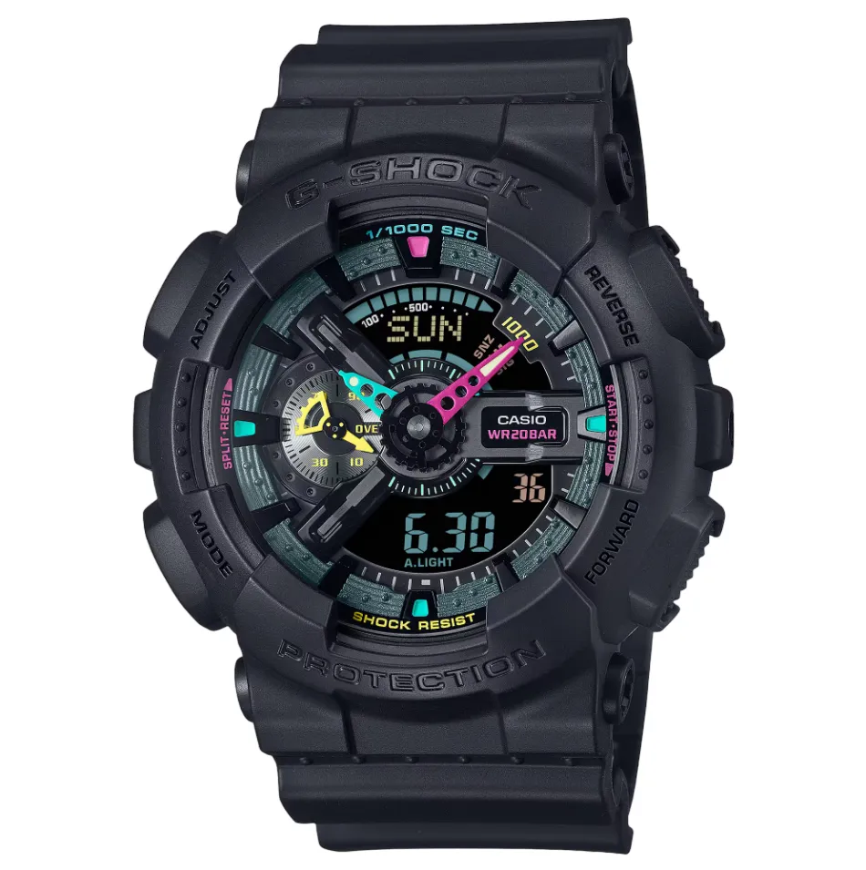Casio G-Shock Digital-Analogue Black Resin Strap Men Watch GA-110MF-1ADR 