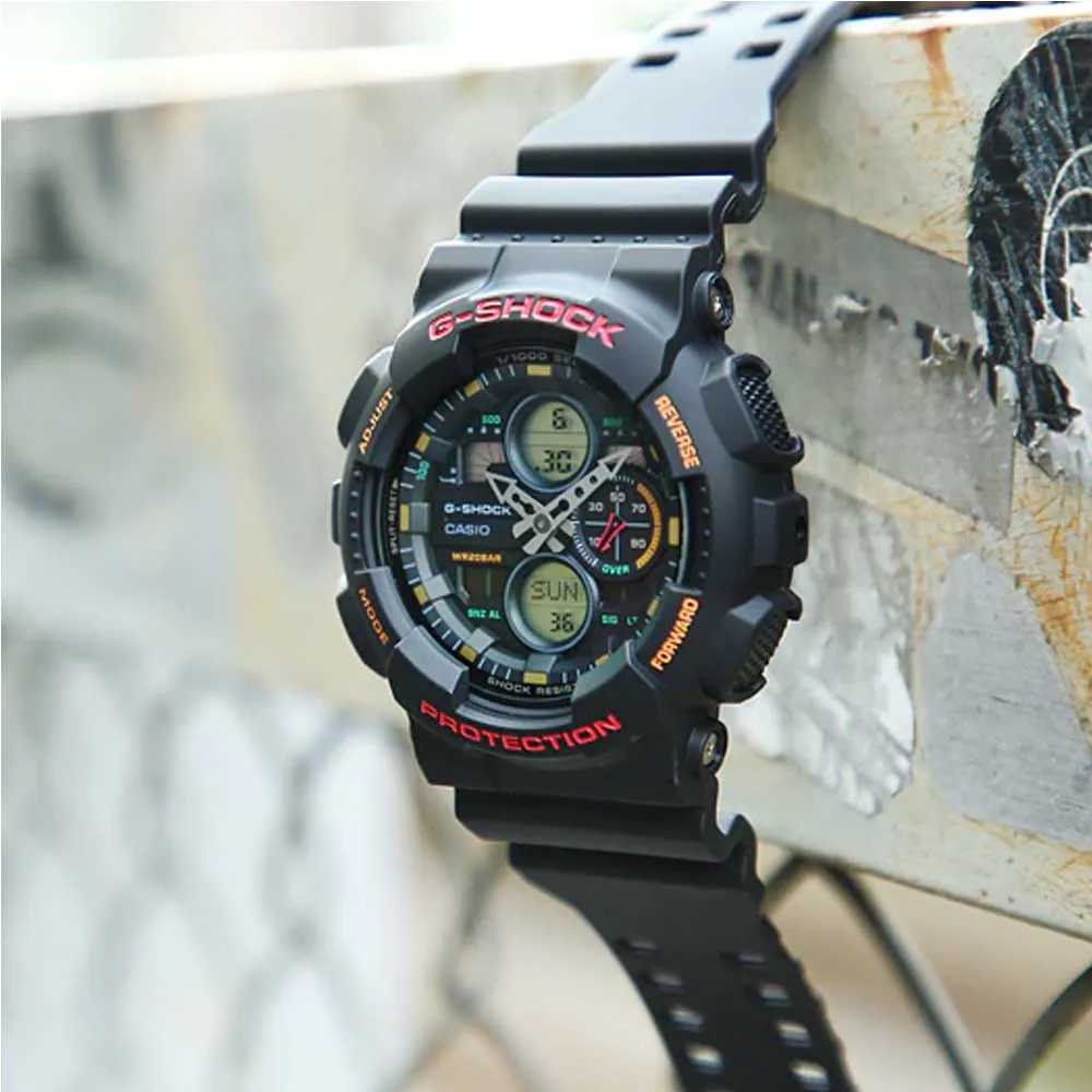  G-Shock Digital-Analogue Black Resin Strap Men Watch GA-140-1A4DR-P