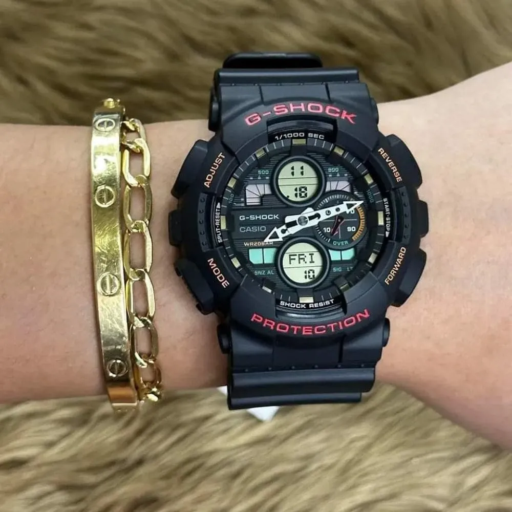   G-Shock Digital-Analogue Black Resin Strap Men Watch GA-140-1A4DR-P