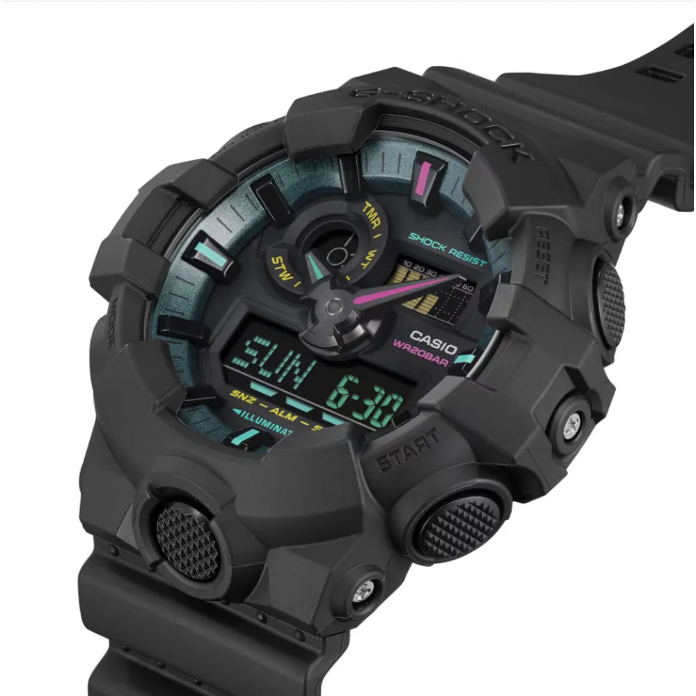   G-Shock Digital-Analogue Black Resin Strap Men Watch GA-700MF-1ADR