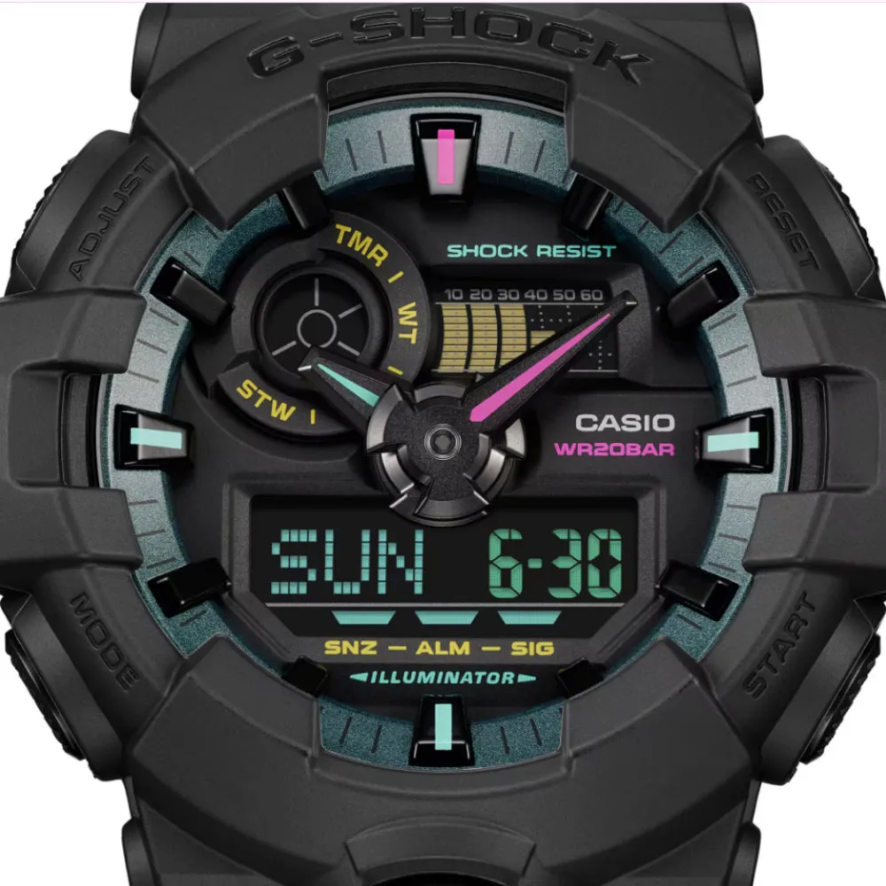   G-Shock Digital-Analogue Black Resin Strap Men Watch GA-700MF-1ADR