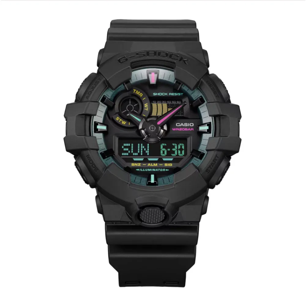   G-Shock Digital-Analogue Black Resin Strap Men Watch GA-700MF-1ADR