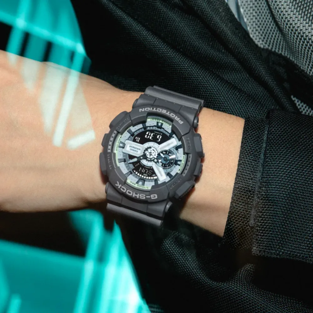   G-Shock Digital-Analogue Gray Resin Strap Men Watch GA-110HD-8ADR