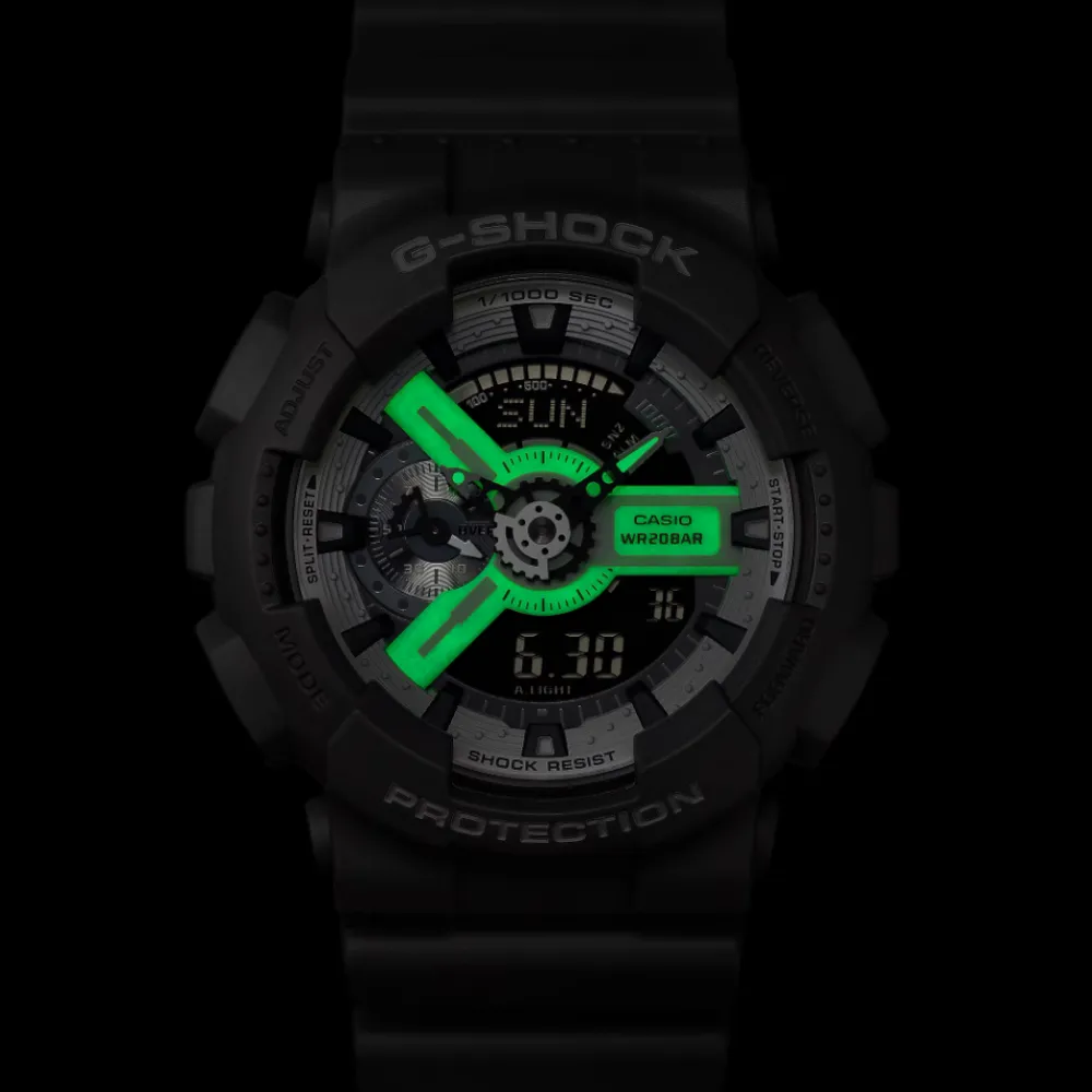   G-Shock Digital-Analogue Gray Resin Strap Men Watch GA-110HD-8ADR