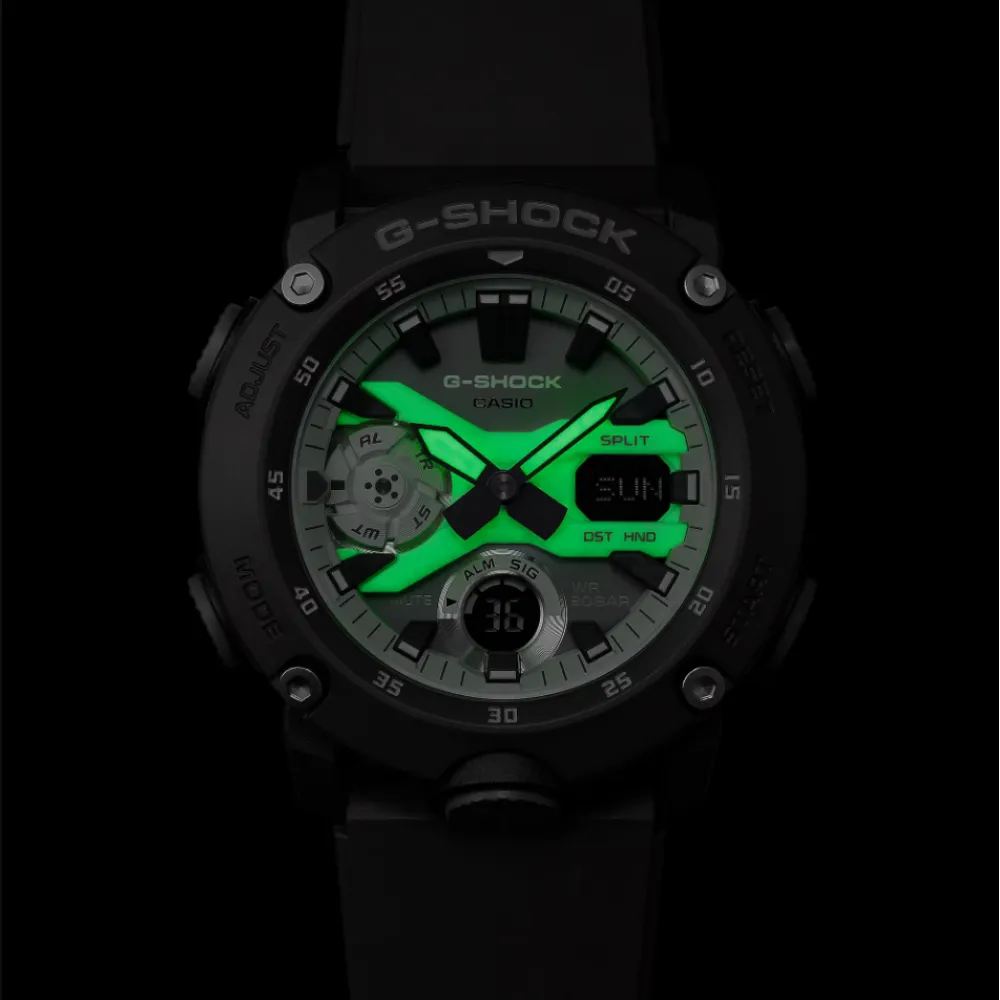   G-Shock Digital-Analogue Gray Resin Strap Men Watch GA-2000HD-8ADR