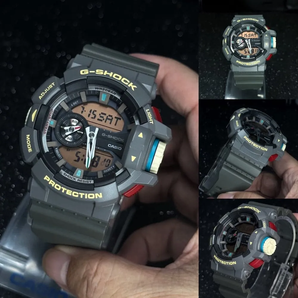   G-Shock Digital-Analogue Gray Resin Strap Men Watch GA-400PC-8ADR