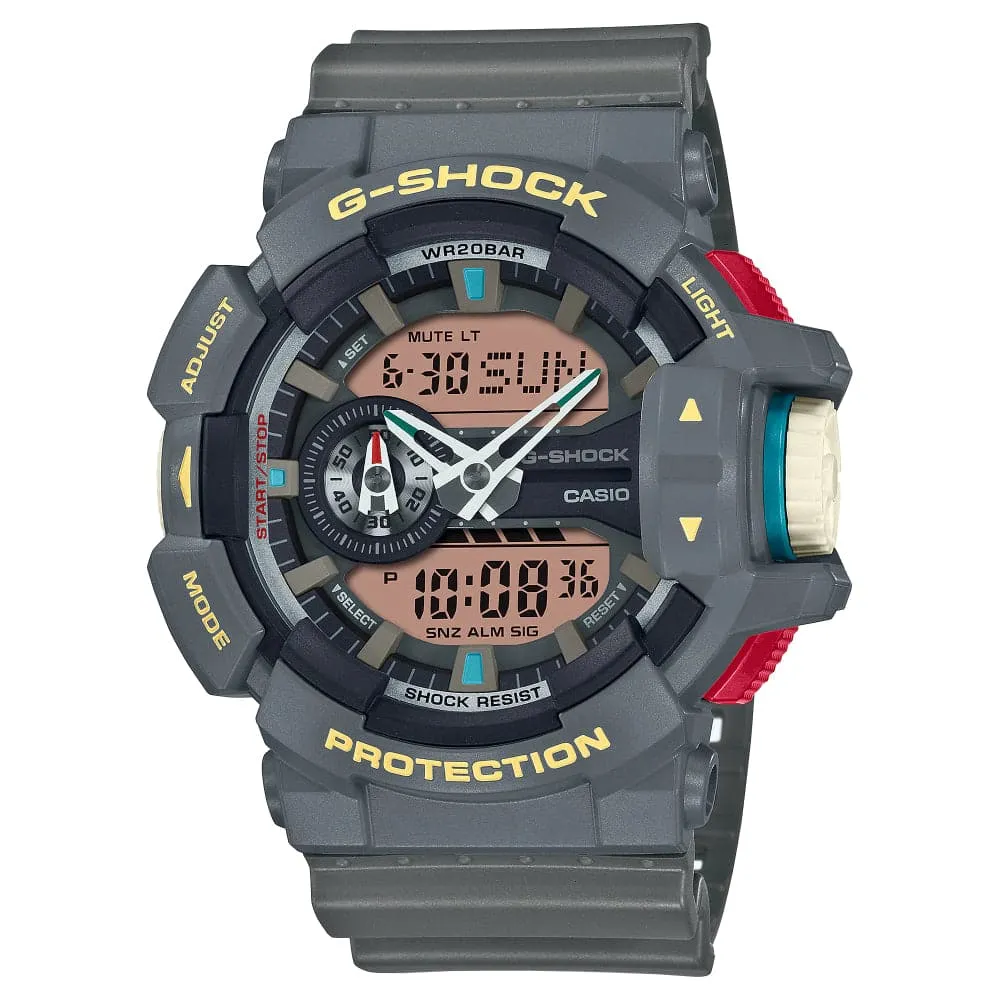 Casio G-Shock Digital-Analogue Gray Resin Strap Men Watch GA-400PC-8ADR 
