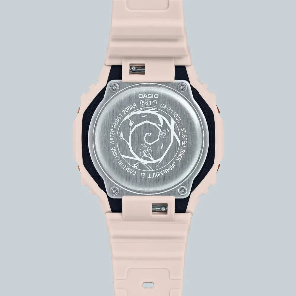   G-Shock Digital-Analogue Pink Resin Strap Women Watch GA-2110SL-4A7DR-P