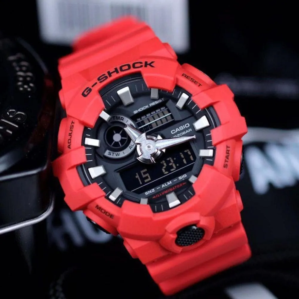   G-Shock Digital-Analogue Red Resin Strap Unisex Watch GA-700-4ADR-P
