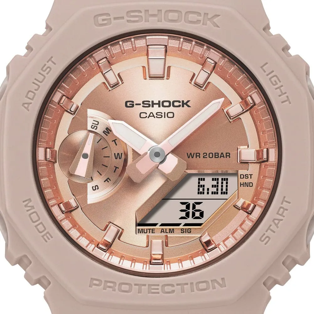   G-Shock Digital-Analogue Rose Gold Resin Strap Men Watch GMA-S2100MD-4ADR-P