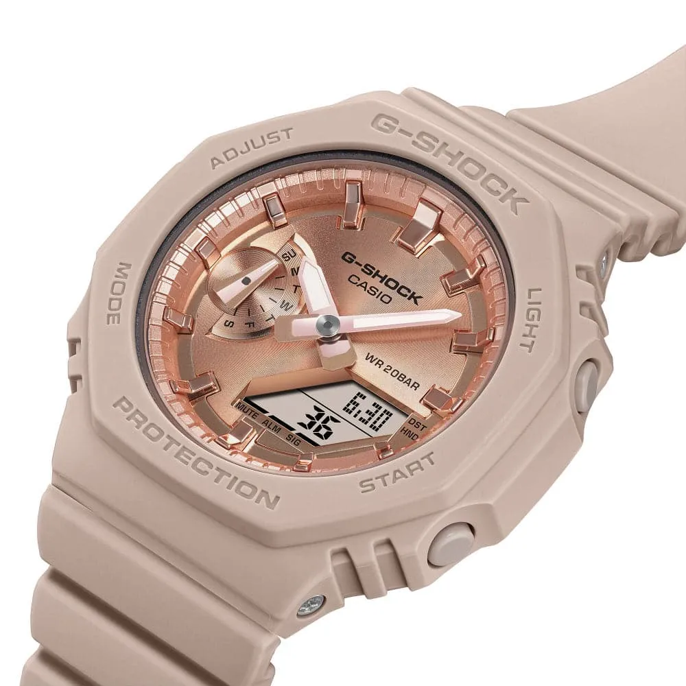   G-Shock Digital-Analogue Rose Gold Resin Strap Men Watch GMA-S2100MD-4ADR-P