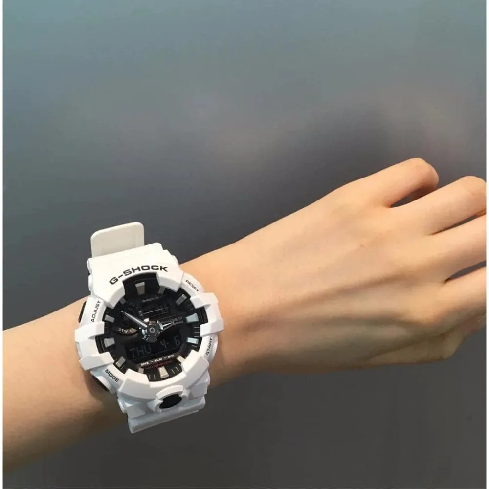   G-Shock Digital-Analogue White Resin Strap Men Watch GA-700-7ADR-P